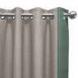Everett Biscuit Curtains with Tundra Ocean Leading Edge 