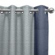Dela Hessian Curtains with Prism Navy Leading Edge