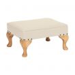 Queen Anne Foot Stool in Cream Faux Leather Vinyl