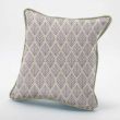 16" Scatter Cushion in Lerato Plum with back and piping in Prism Light Green