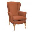 Dunbridge High Back Queen Anne Chair in Alba Burnt Orange Soft Feel with Cream Vinyl Piping