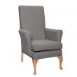 Leckford High Back Non Wing Chair in Alba Pewter