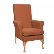 Leckford High Back Non Wing Chair in Alba Burnt Orange