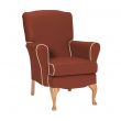 Dunbridge Medium Back Queen Anne Chair in Zest Terracotta Vinyl