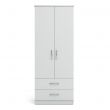Eaton 2 Door 2 Drawer Wardrobe in White Ash