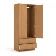 Eaton 2 Door 2 Drawer Wardrobe in Beech