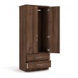 Eaton 2 Door 2 Drawer Wardrobe in Walnut