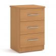 Eaton 3 Drawer Bedside Table in Beech