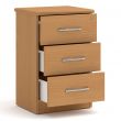 Eaton 3 Drawer Bedside Table in Beech