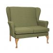 Leckford High Back 2 Seat Sofa Chair in Alba Wasabi