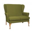Leckford High Back 2 Seat Sofa Chair in Alba Lime