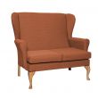 Leckford High Back 2 Seat Sofa Chair in Alba Burnt Orange