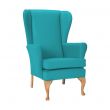 Leckford High Back Chair in Zest Turquoise Vinyl