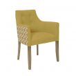 Leyton Button Back Chair in Burghley Mustard with outside back and arms in Kibale Ochre