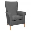 Linwood High Back Non Wing Chair in Alba Taupe