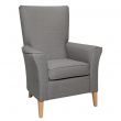 Linwood High Back Non Wing Chair in Alba Pewter