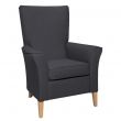 Linwood High Back Non Wing Chair in Alba Graphite