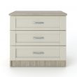 Loxton 3 Drawer Chest in Grey Oak with Cream Fronts