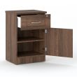 Loxton 1 Door 1 Drawer Bedside in Walnut