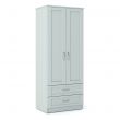 Loxton 2 Door 2 Drawer Wardrobe in Light Grey Ash