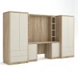 Lynham Full Media Unit in Sonoma Oak with Cream Fronts