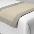 Long Bed Runner in Lerato Ochre with Border and Back in Elegance Putty