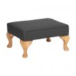 Queen Anne Foot Stool in Onyx Faux Leather Vinyl