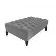 Deep Buttoned Ottoman in Hampton Stone