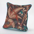 18" Scatter Cushion In Palmyra Copper, piped in Libra Teal
