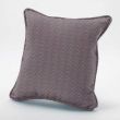16" Scatter Cushion in Johannes Aubergine with Piping and Back in Cellini Mauve