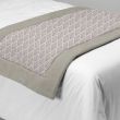 Long Bed Runner in Lerato Plum with Border and Back in Elegance Putty