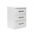 Somerset 3 Drawer Bedside Table in White Ash