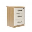 Somerset 3 Drawer Bedside Table in Lissa Oak with Cream Fronts