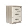 Somerset 3 Drawer Bedside Table in Grey Oak with Cream Fronts