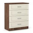 Loxton 4 Drawer Chest in Walnut with Cream Fronts 