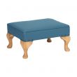 Queen Anne Foot Stool in Wedgewood Faux Leather Vinyl