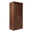 Winscombe 2 Door 2 Drawer Wardrobe in Walnut