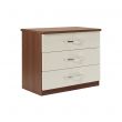 Winscombe 3 Drawer Chest in Walnut with Cream Fronts 