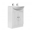 Winscombe 2 Door Vanity Unit in White Ash