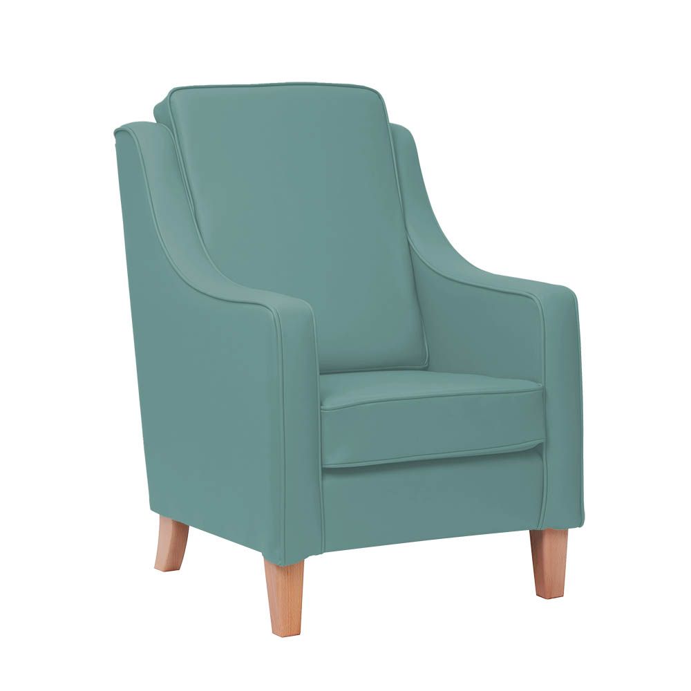 Burley High Cushion Back Armchair in Zest Seafoam Vinyl Edison Day