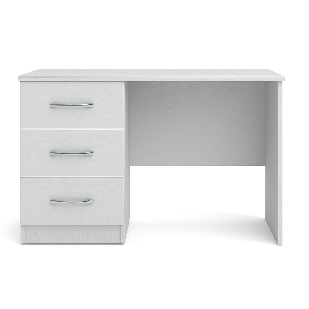 Whitman desk with 3 shop drawers in white
