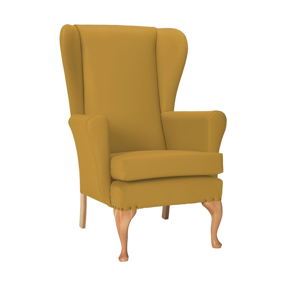 Mustard high back chair store