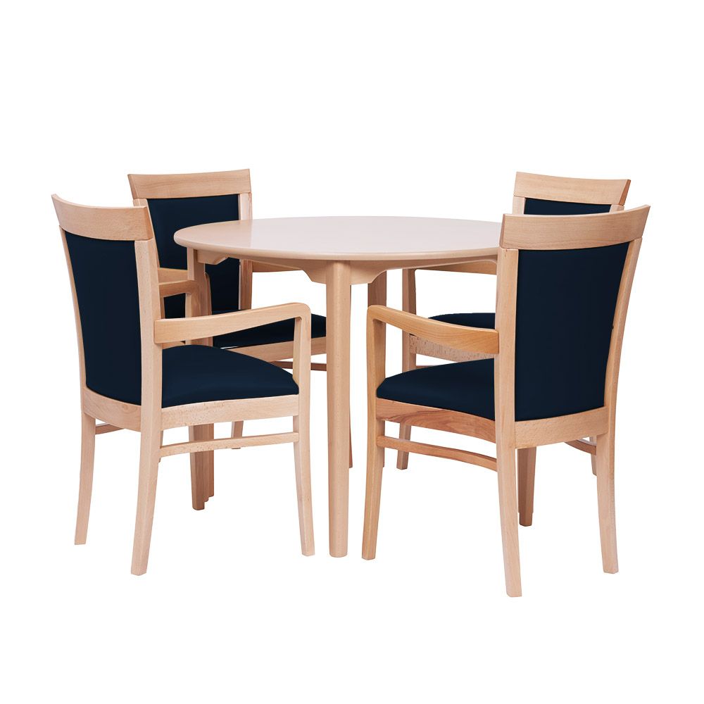 Padbury Round Pedestal Dining Set in Zest Ink Vinyl 36