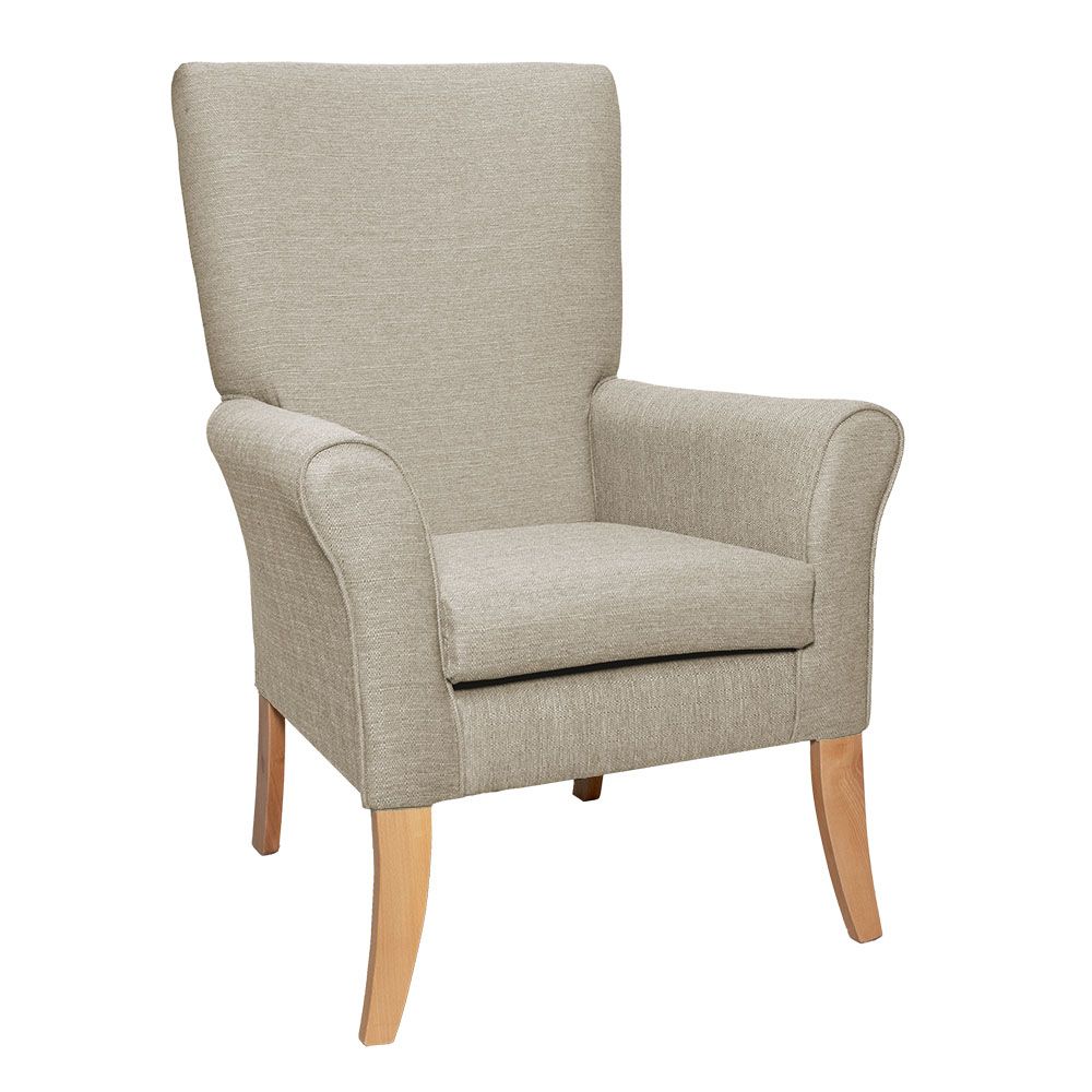 Tangley High Back Non Wing Chair in Alba Wheat Edison Day