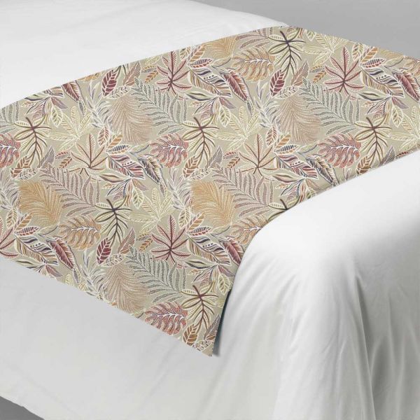 Long Self Lined Bed Runner in Elvina Terracotta Gold