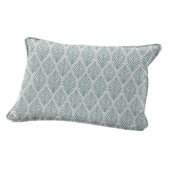 20" x 12" Scatter Cushion in Lerato Peacock with Piping and Back in Lusso Ocean