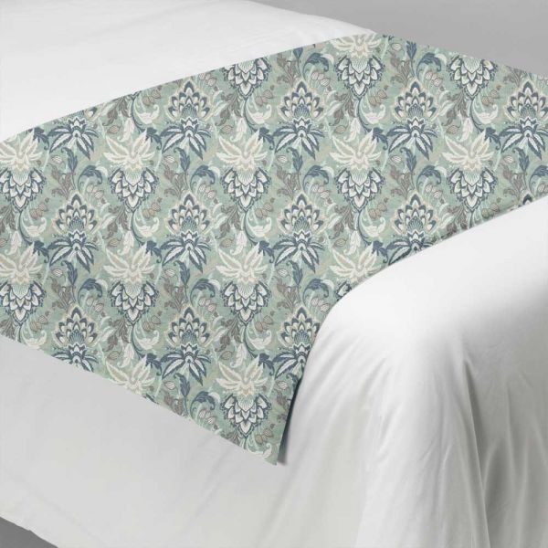 Long Self Lined Bed Runner in Sophia Eau De Nil