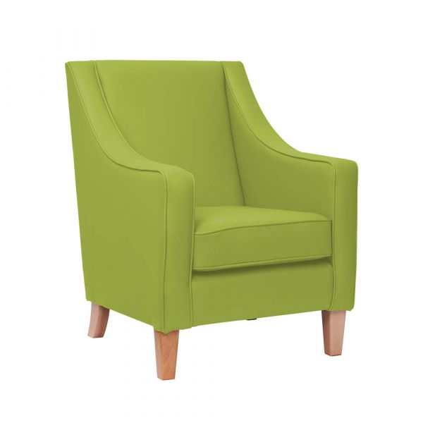 Burley High Back Armchair in Zest Apple Vinyl