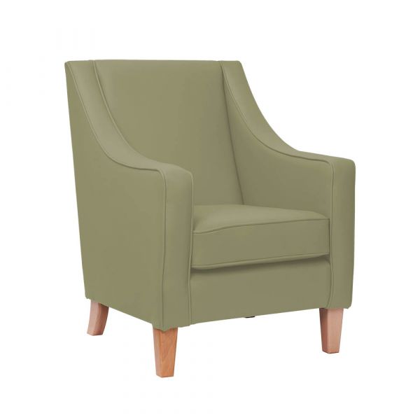 Burley High Back Armchair in Zest Moss Vinyl