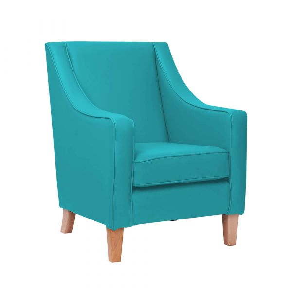 Burley High Back Armchair in Zest Turquoise Vinyl